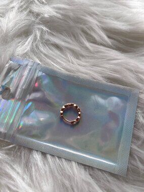 Maria Tash 18K Rose Gold Marquise Diamond Single Hoop Earring